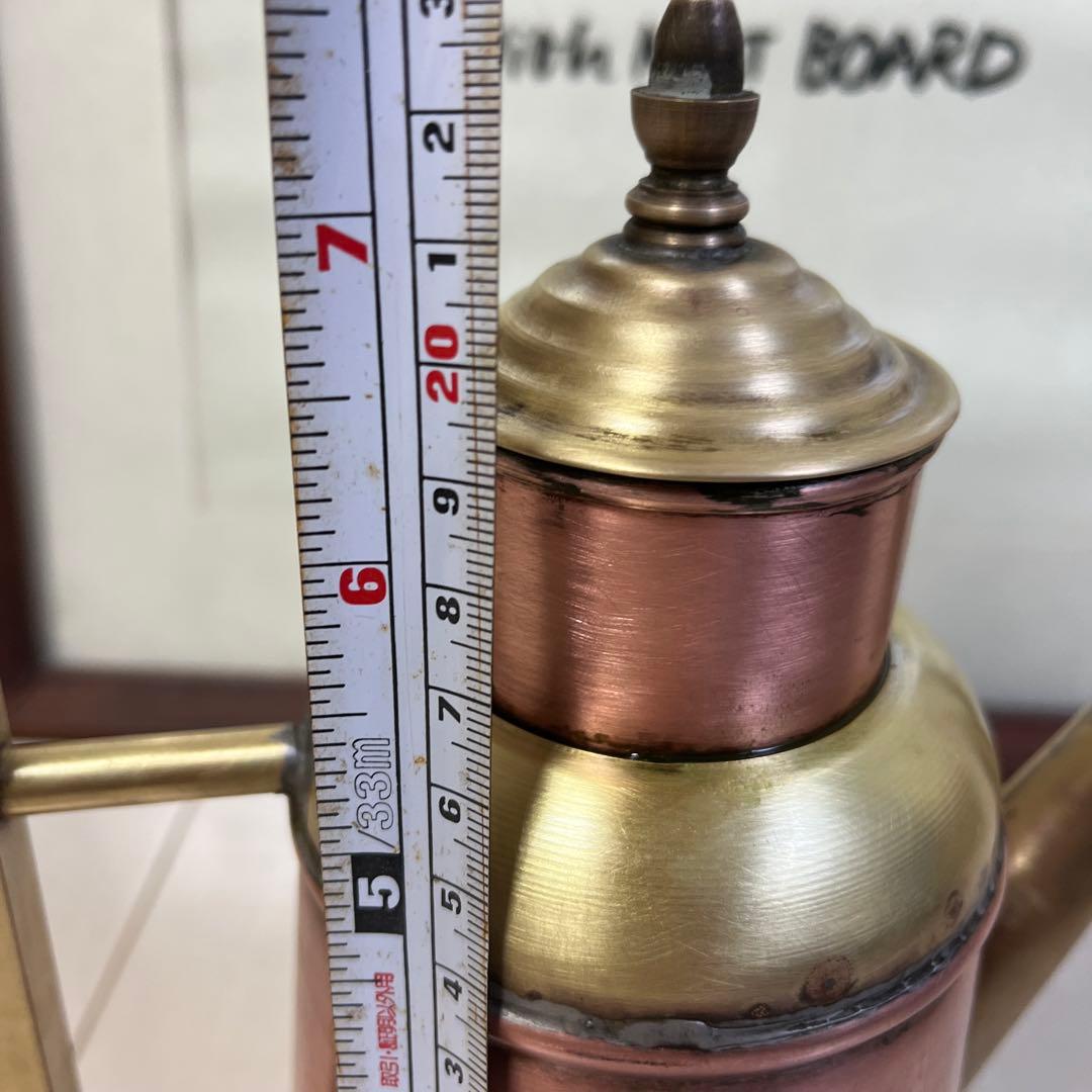 イタリア製　カゾラロ社　オリエーラ【オイル差し】アンティーク銅真鍮ティーポット