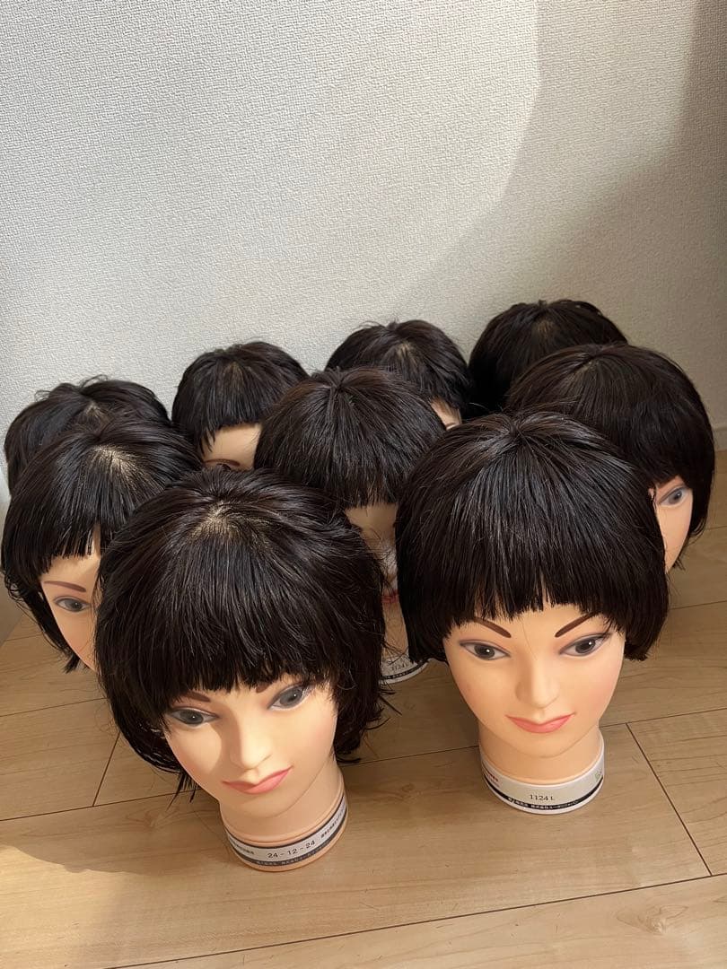 カットウィッグ美容師国家試験用➕練習用9体使用済み(まとめ売り)