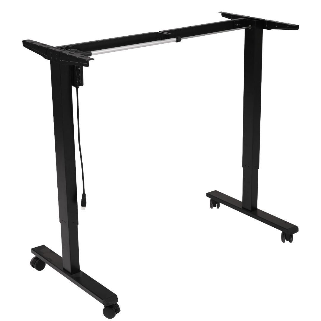 【ブラック】電動昇降式デスク脚 デスク幅100cm～140cmの天板に対応