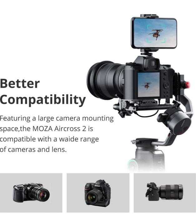 MOZA AirCross 2 ジンバルスタビライザー カメラ専用 3軸ジンバル