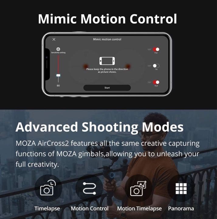 MOZA AirCross 2 ジンバルスタビライザー カメラ専用 3軸ジンバル