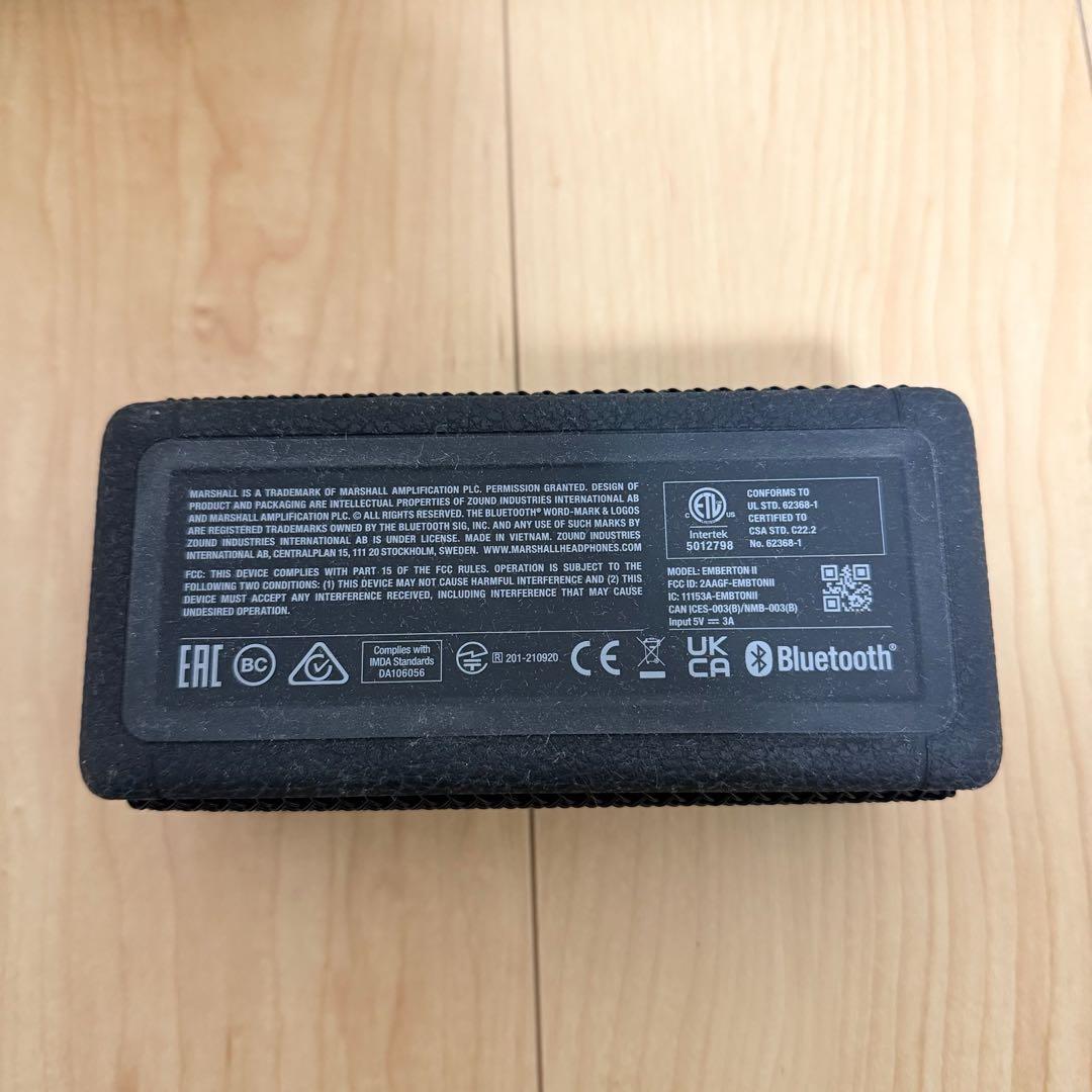 【美品】Marshall Emberton II ブラック ワイヤレススピーカー