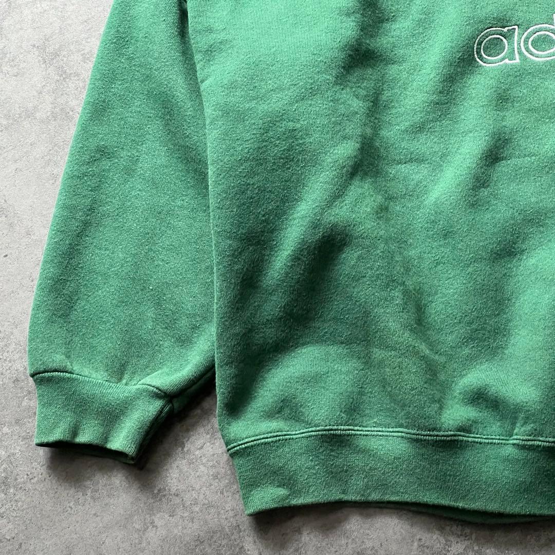 【即日発送・US古着】90s アディダス　トレフォイル　刺繍　スウェット　緑