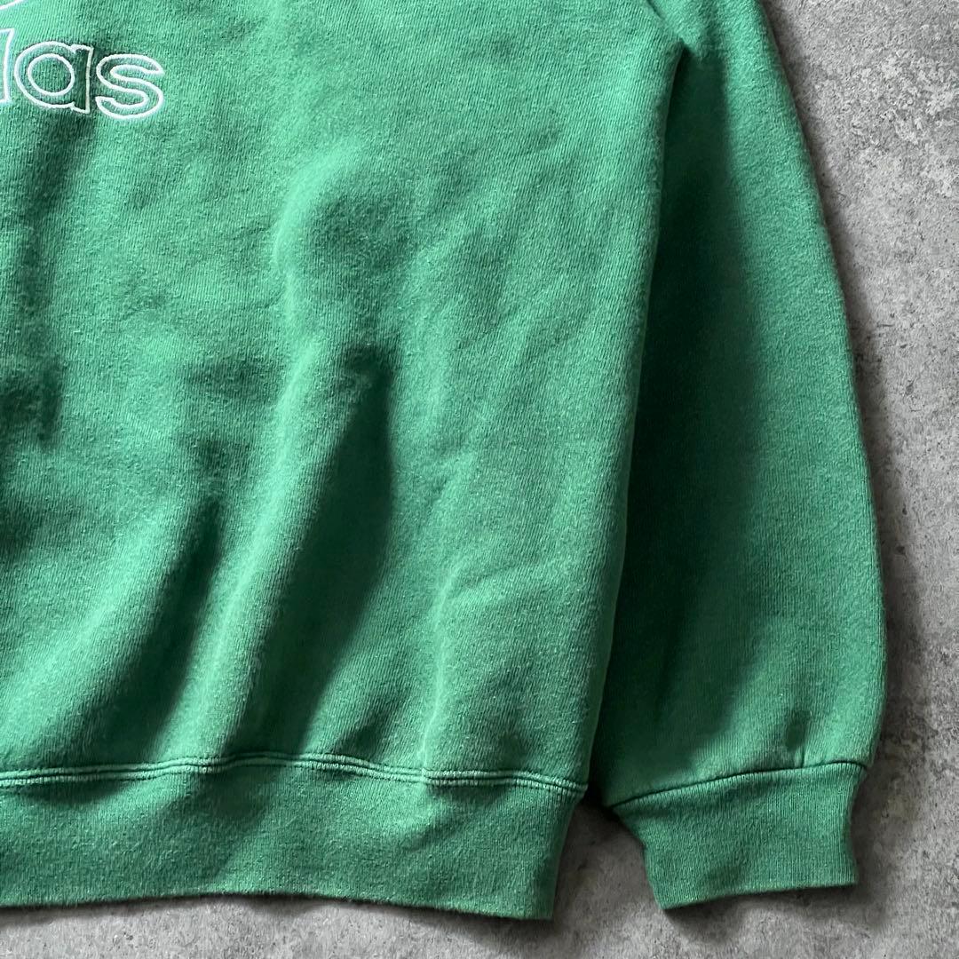 【即日発送・US古着】90s アディダス　トレフォイル　刺繍　スウェット　緑