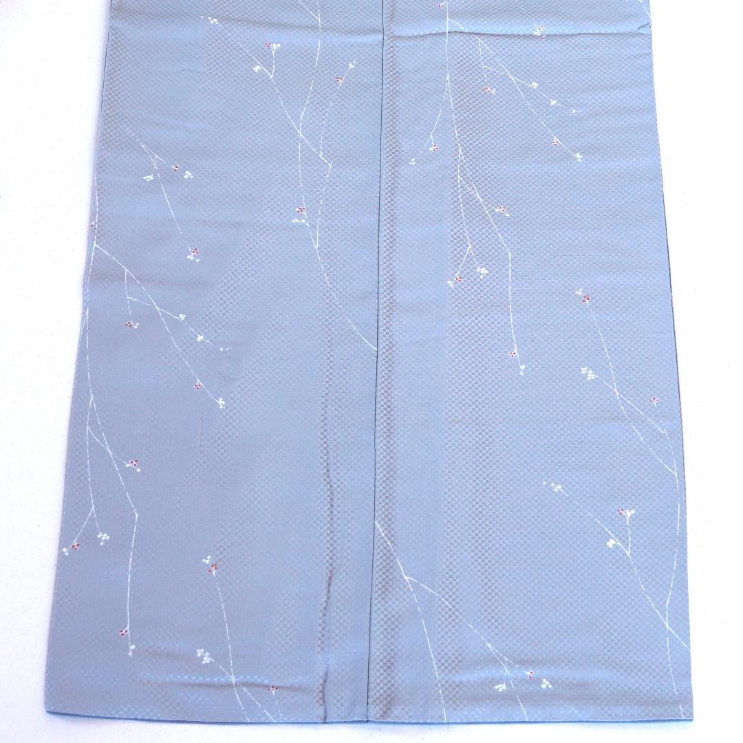 アイスブルーのすっきりとしたお召　市川純一郎　正絹