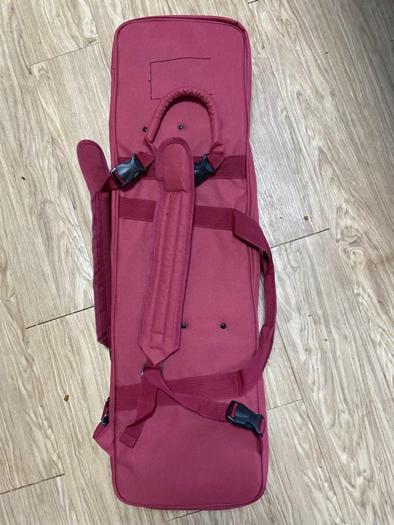 本皮蛇皮　三線　ケース付きレッド　少々難あり　値段相談可