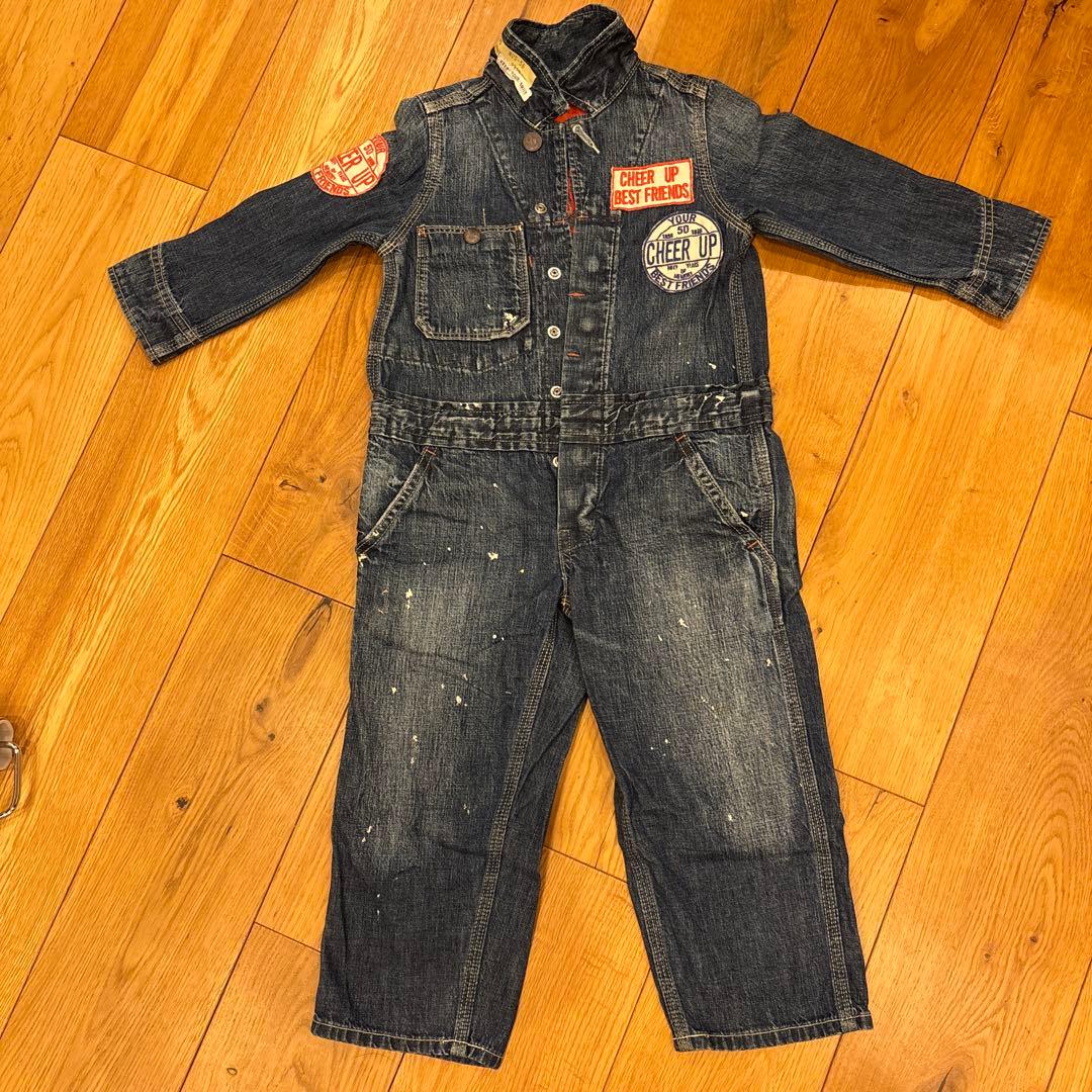 デニムダンガリー ジャンプスーツ100cm