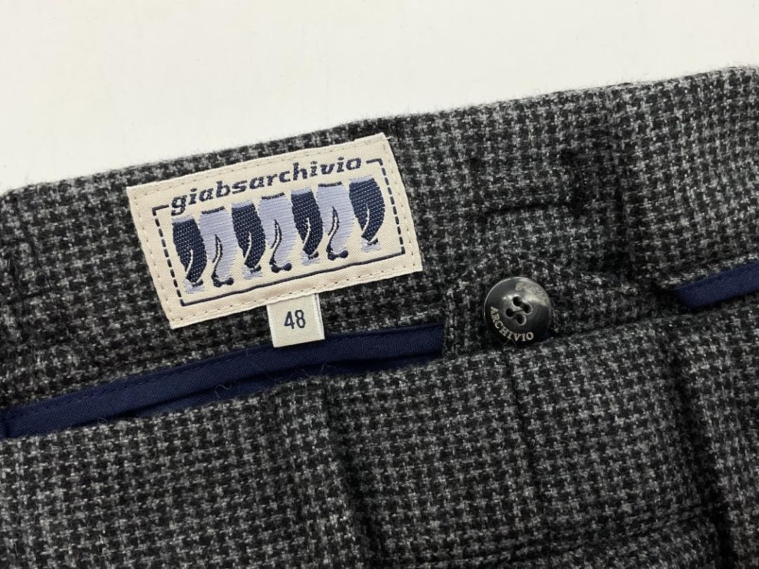 【未使用品】giab's ARCHIVIO ウールスラックスパンツ 千鳥格子