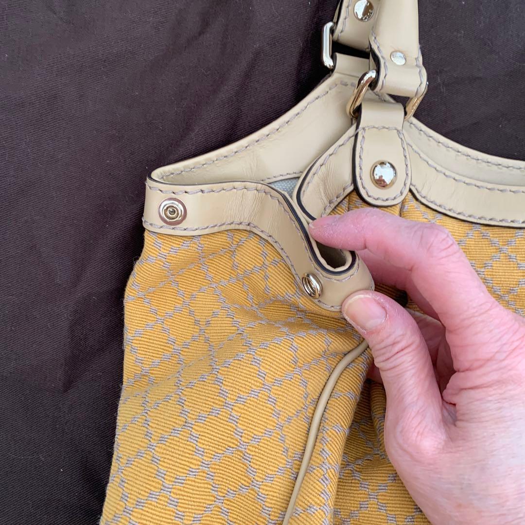 GUCCI イエロー キャンバスバッグ