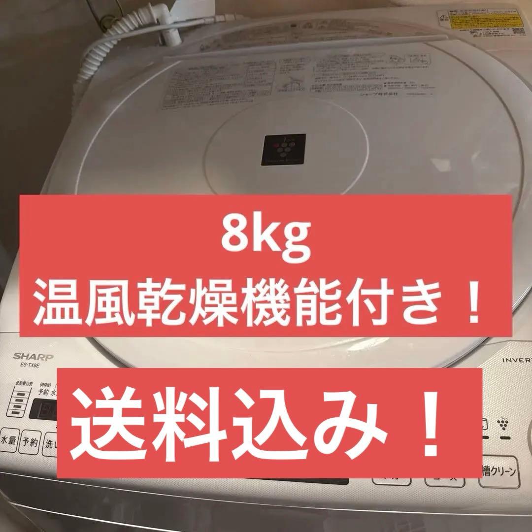 【3月末発送】SHARP 縦型洗濯機 ES-TX8E-W 本体