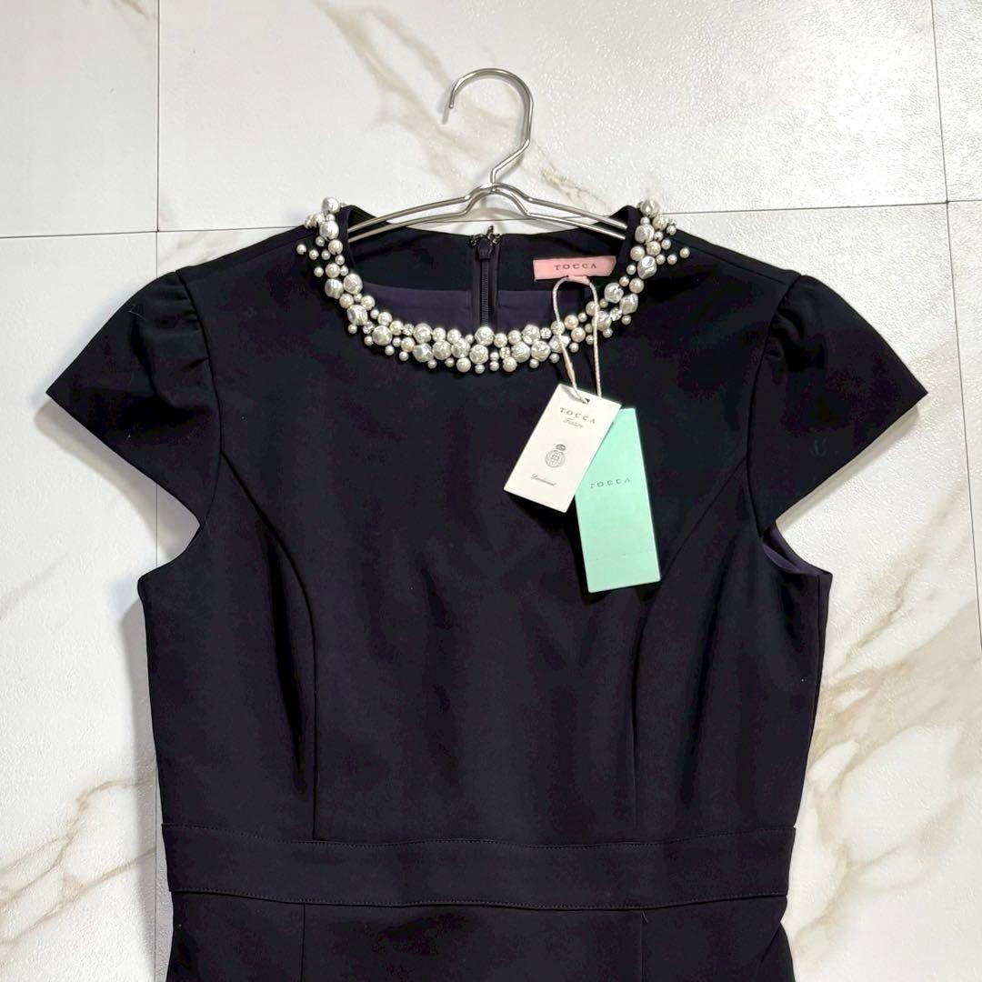 専用【新品未使用】トッカ 【洗える！】GENMA ドレス ビジュー XSネイビー