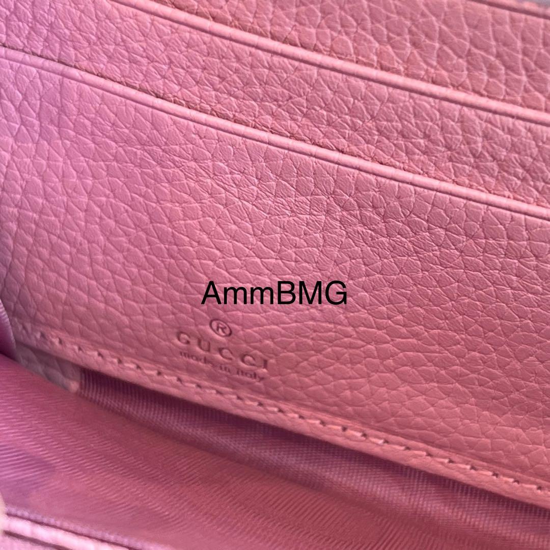ベ*た様 GUCCI グッチ バンブー ラウンド長財布 GGマーモント ピンク7