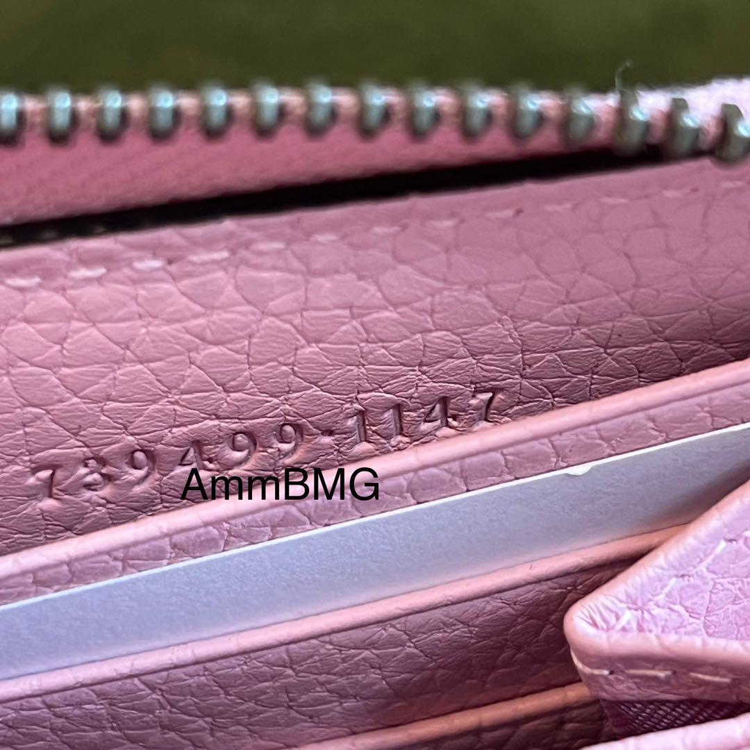 ベ*た様 GUCCI グッチ バンブー ラウンド長財布 GGマーモント ピンク7