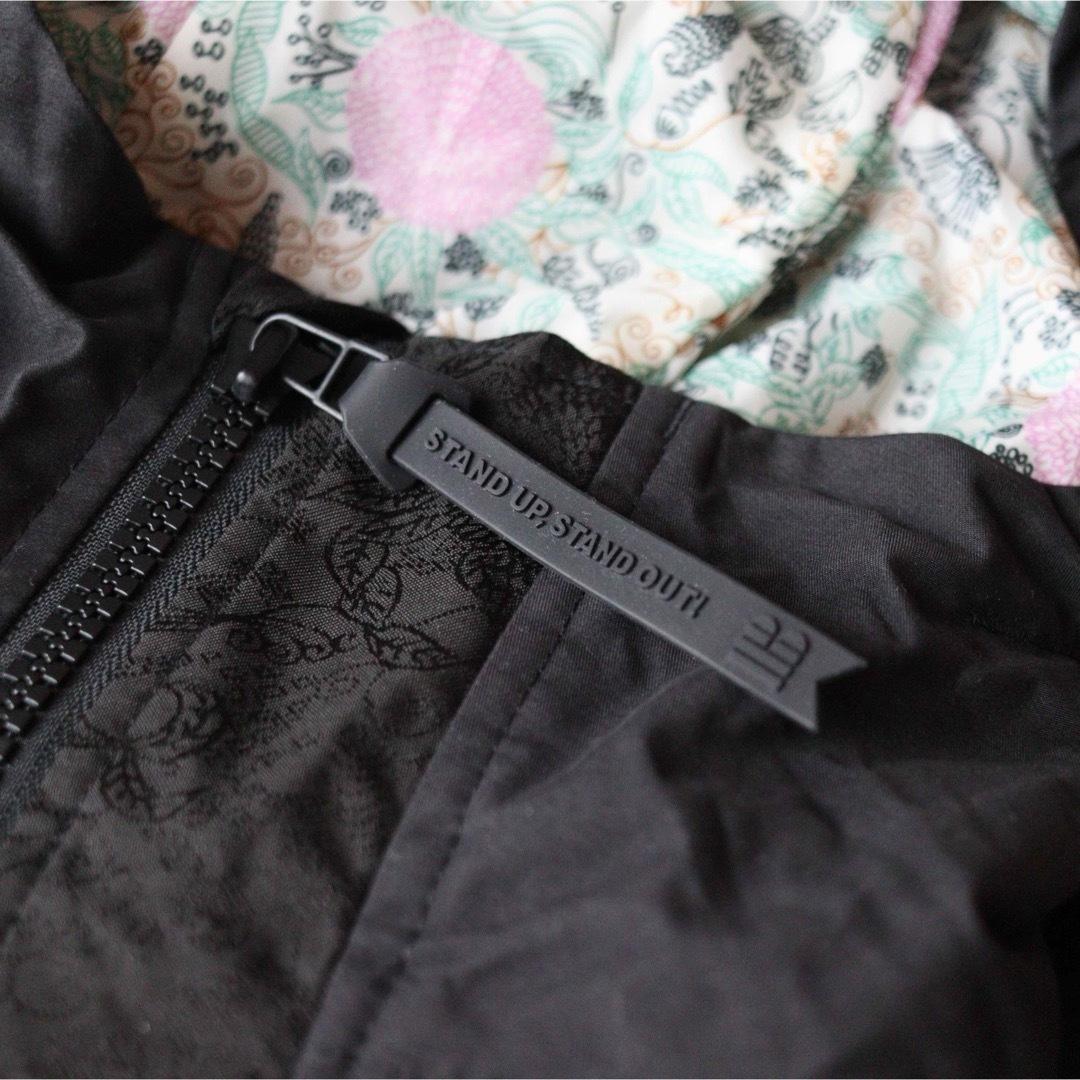 5430【極美品】バートン つなぎ レディース オールインワン 花柄 ブラック