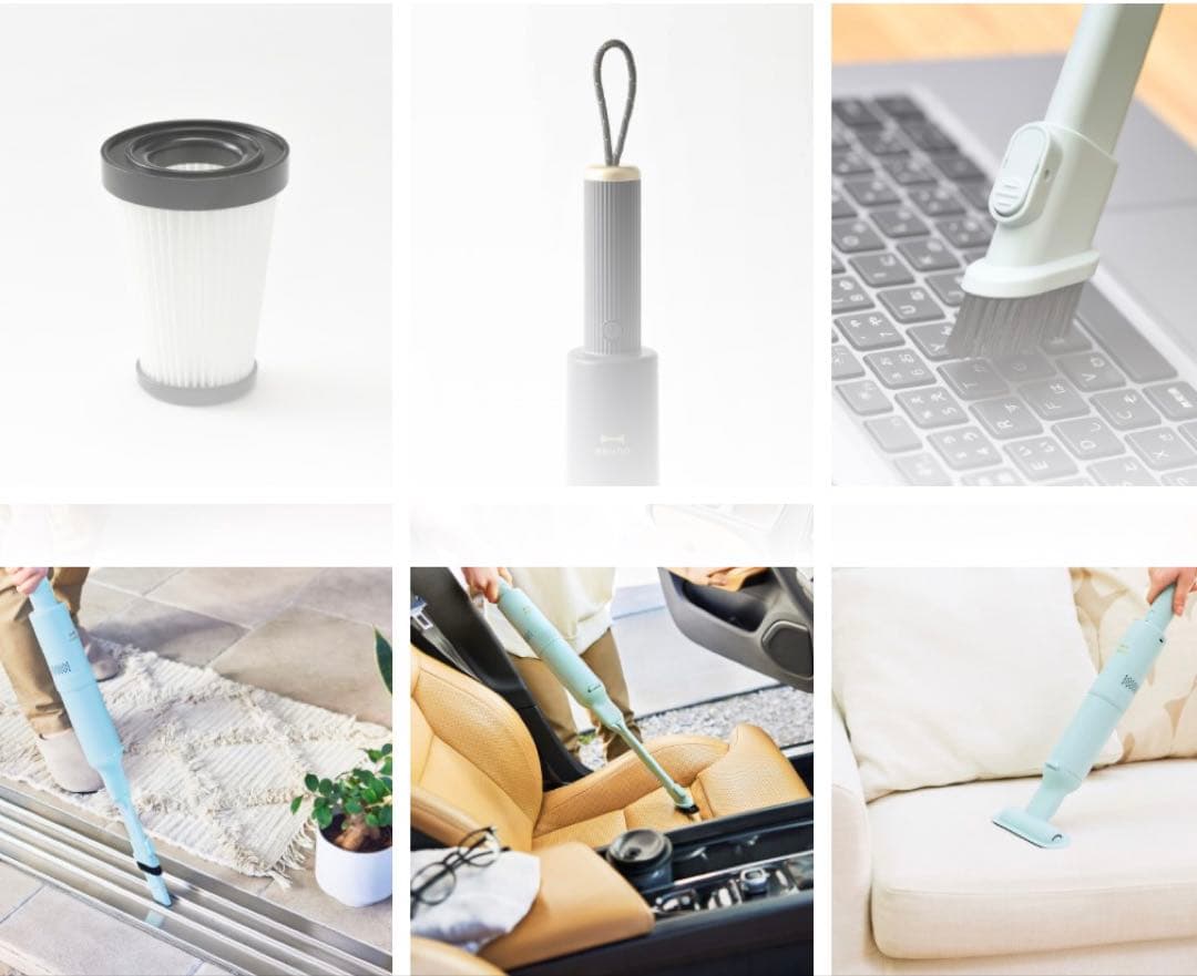 BRUNO スリム2WAYスティッククリーナー　チャコール