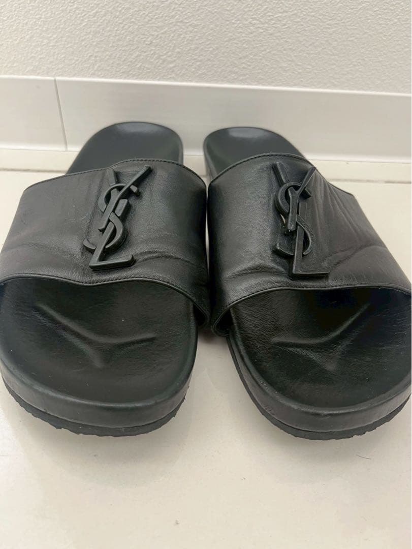 YSL ブラックレザー サンダル 41