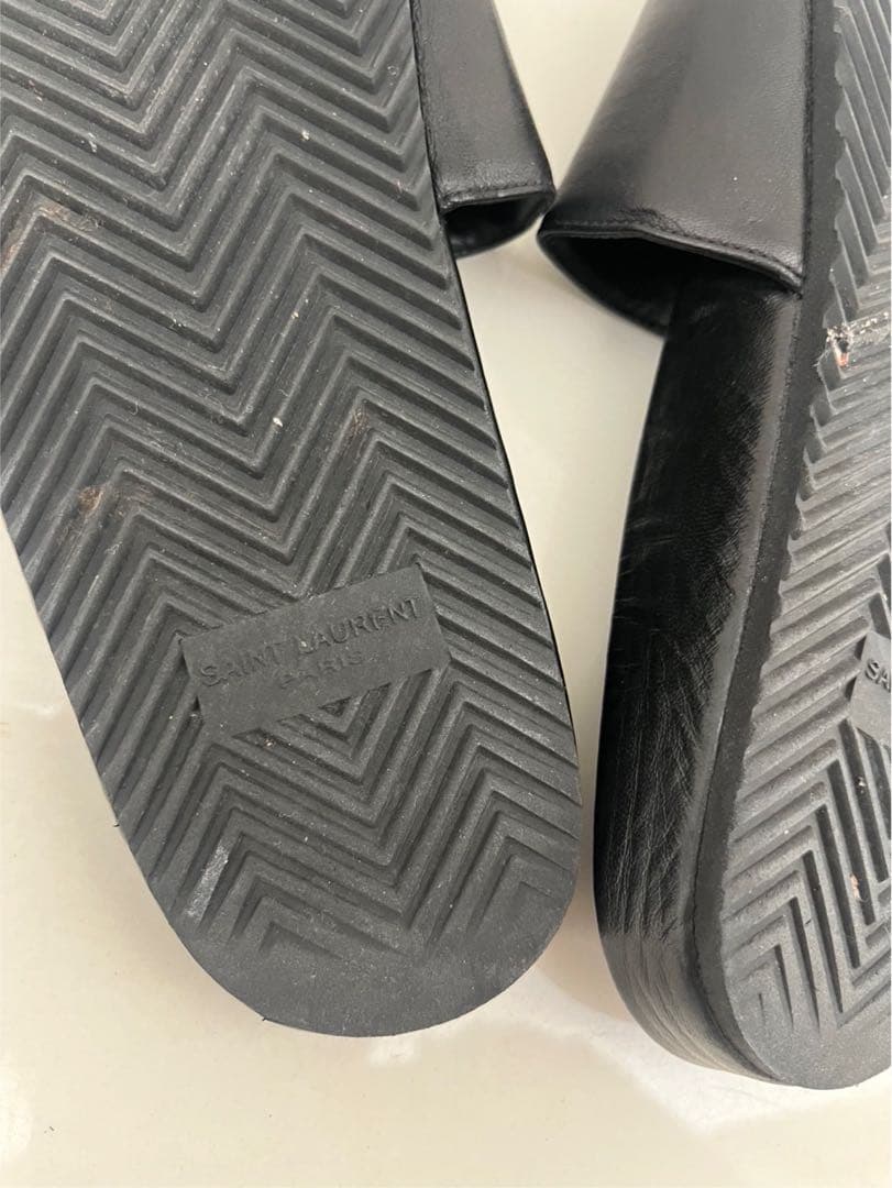 YSL ブラックレザー サンダル 41