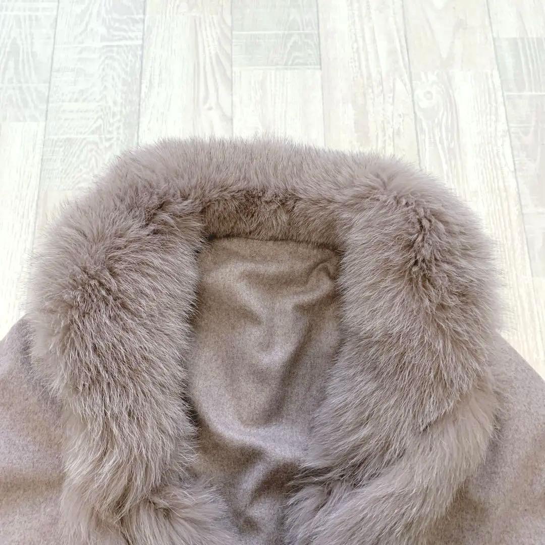 訳あり　美品　ファビオラ ムーンバット フォックスファー ポンチョ