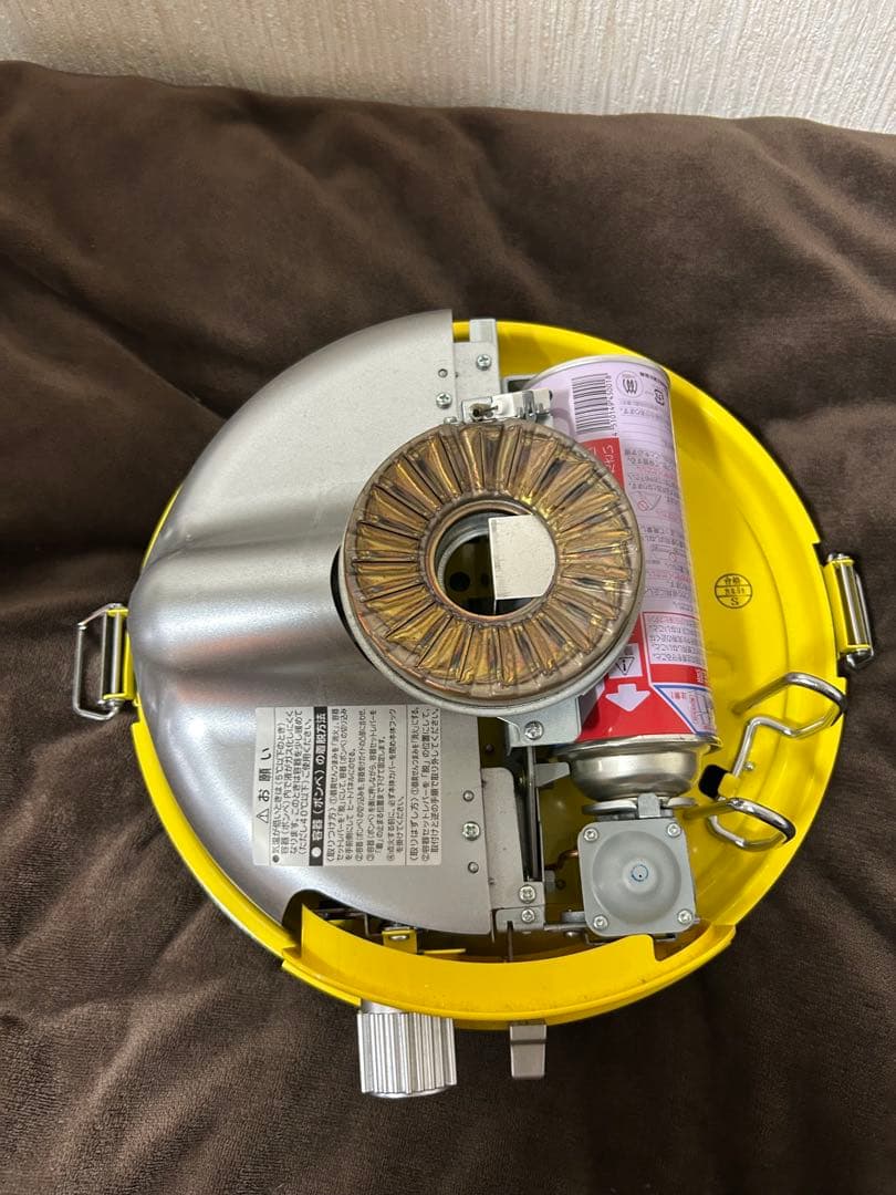 21年10月式　ポータブルガスストーブ　イエロー　収納袋付き