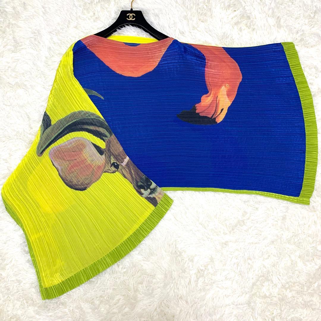 【MAICAT】プリーツプリーズ フラミンゴ 鹿 アニマルプリント