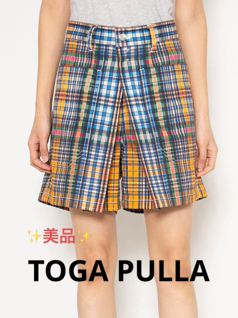 TOGA PULLA トーガプルラ　チェック　ショートパンツ　キュロット　36