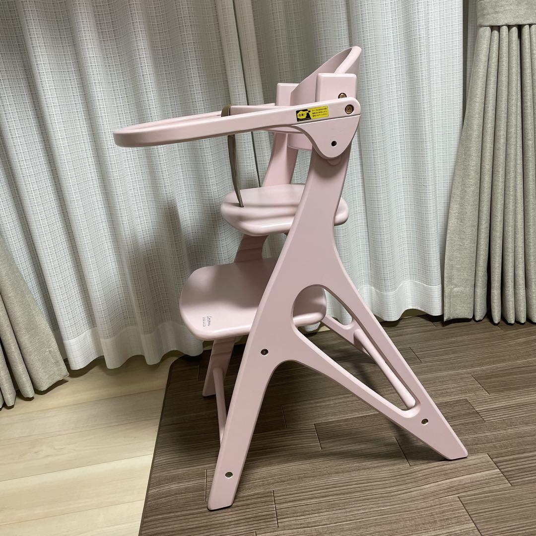 【希少色】　ヤマトヤ　ハイチェア　アッフルチェア　テーブル　ピンク