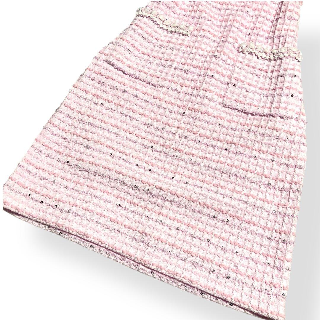 25SS★Rene ルネ コットンツイード ノースリーブワンピース スパンコール