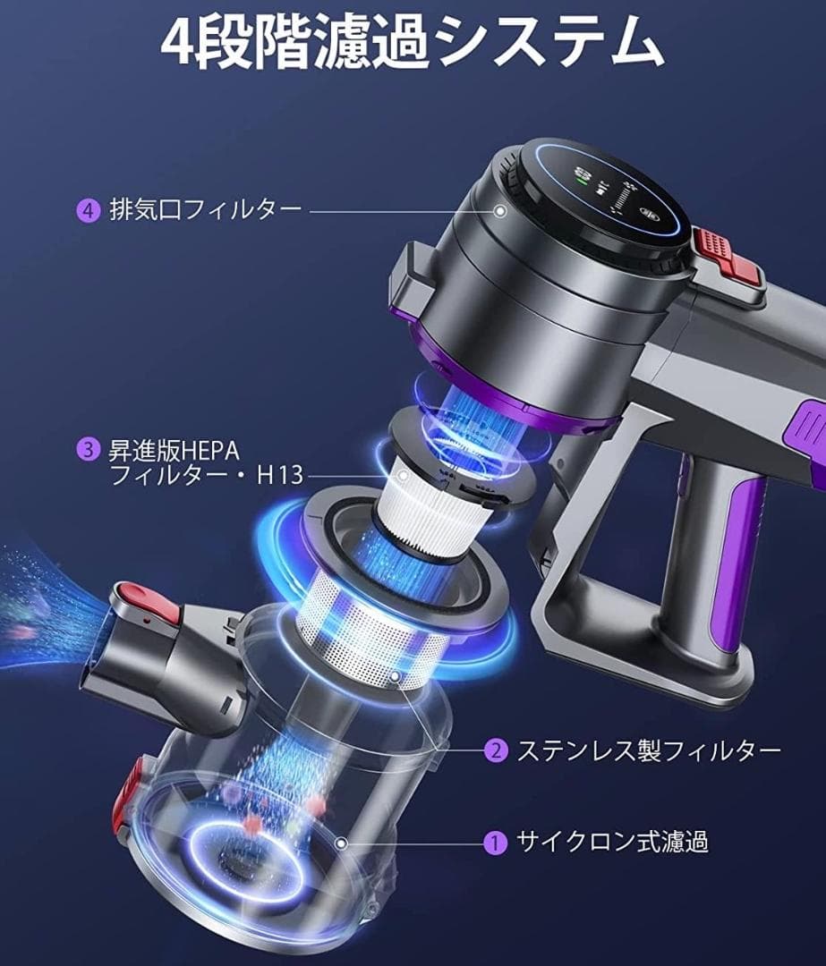 ❤吸引力33000Pa以上&400Wハイパワー❣ゴミを根こそぎ吸引♪❤掃除機