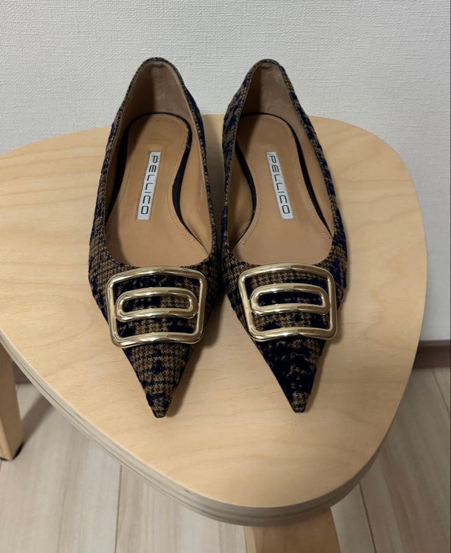 PELLICO フラットシューズ ネイビースウェード　一回試し履きのみ使用