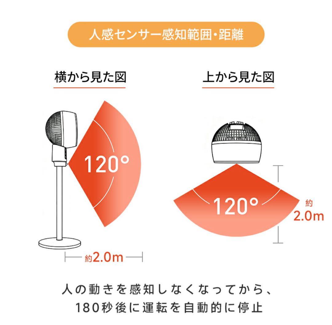 セラミックヒーター 2秒速暖 人感センサー 大風量 首振り 省エネ