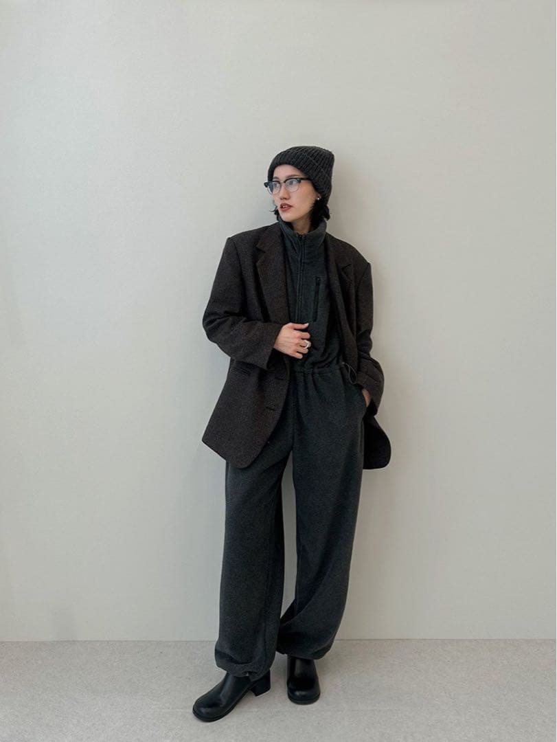 アンヌークHerringbone Wool Jacket ブラウン38