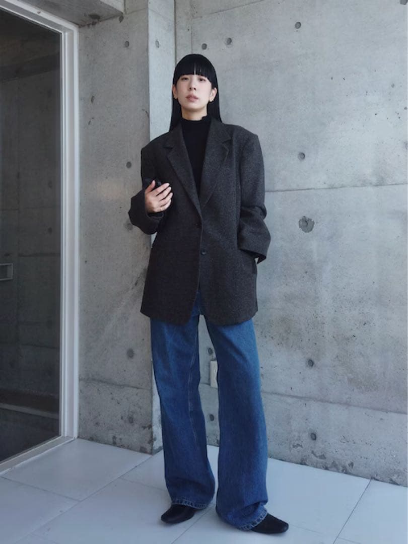 アンヌークHerringbone Wool Jacket ブラウン38