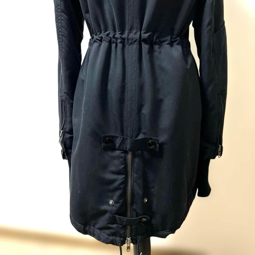 SLY ブラックフード付きモッズコート 24A672