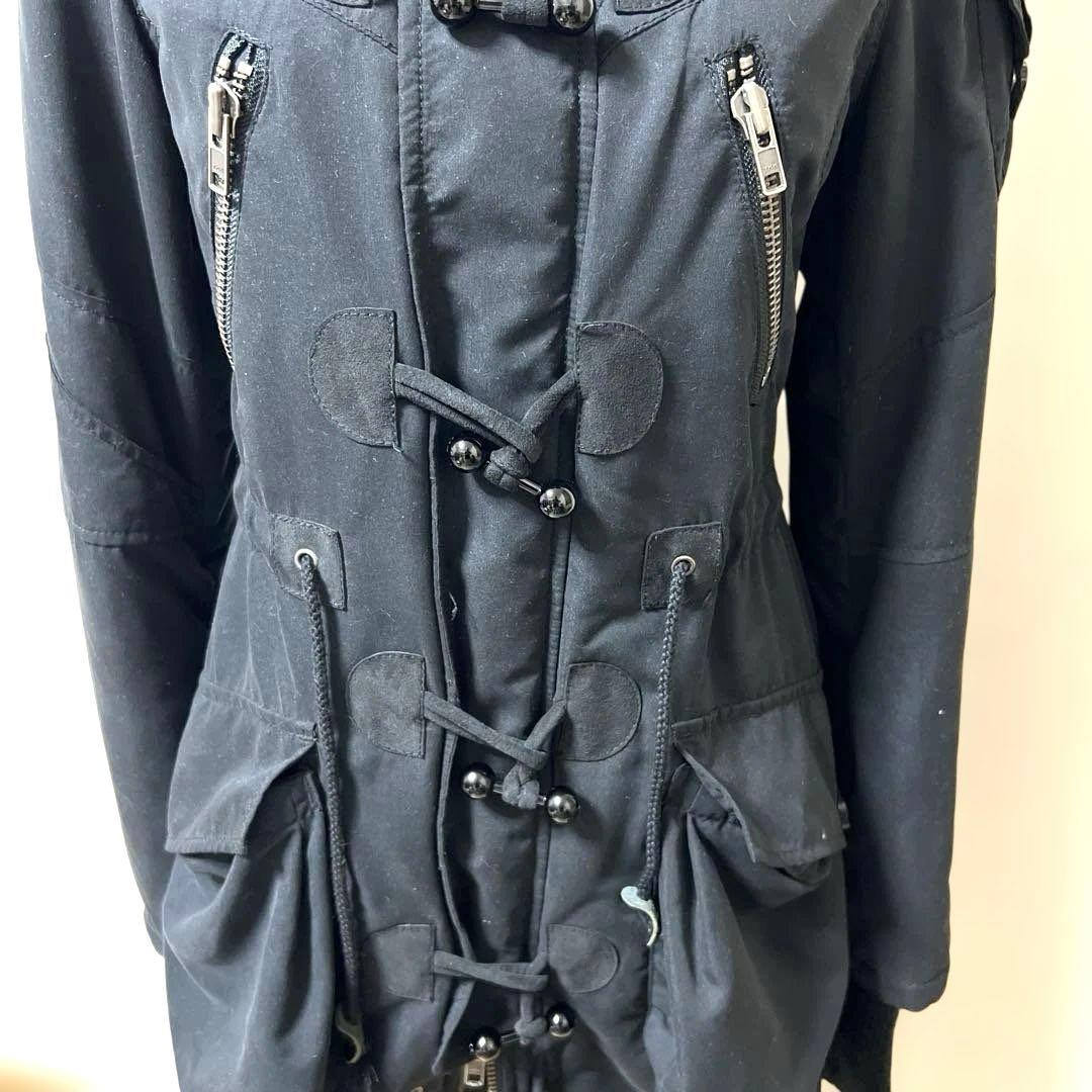 SLY ブラックフード付きモッズコート 24A672