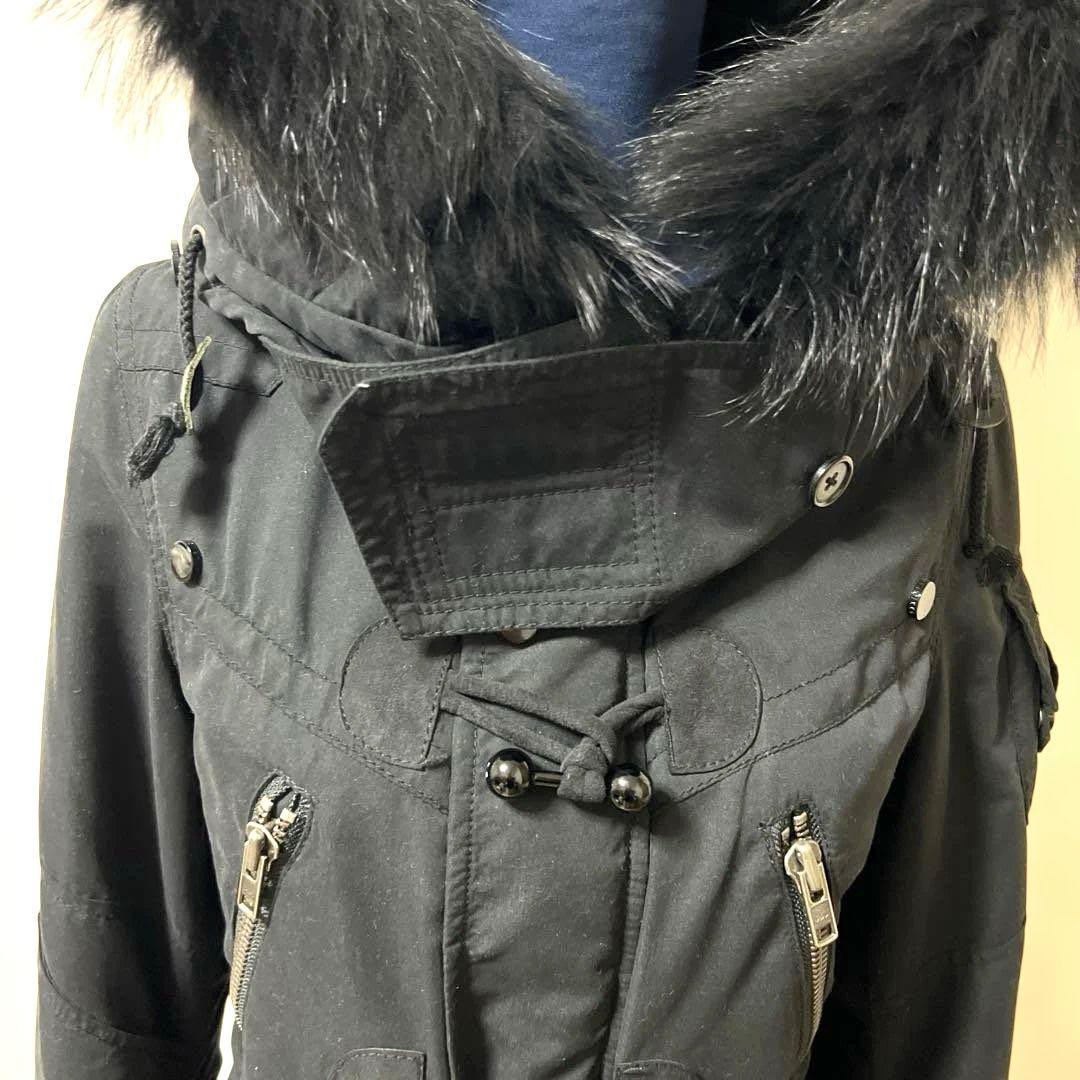 SLY ブラックフード付きモッズコート 24A672