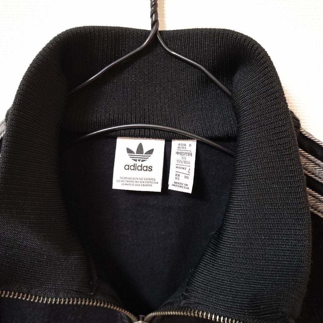 アディダス デニム ファイヤーバード トラックジャケット 黒 ジャージ 女性S