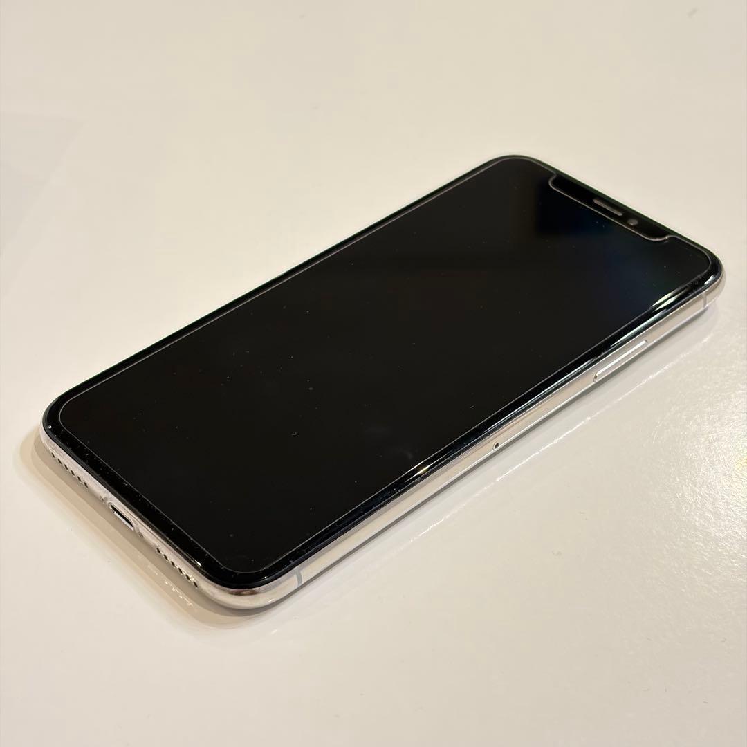 【背面割れ】 Apple iPhoneX 64GB 本体 SIMフリー　シルバー