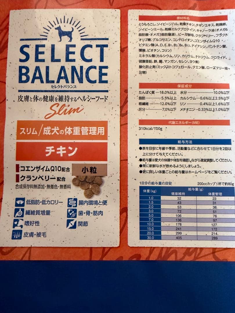 【15kg】セレクトバランス スリムチキン 成犬 体重管理用 ドッグフード