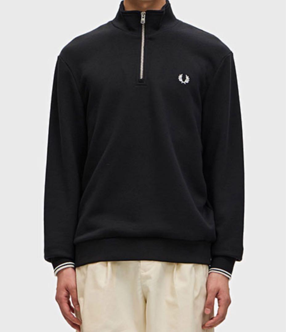 フレッドペリー ハーフジップ トレーナー ブラック
