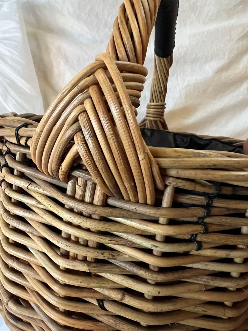 エバゴスebagosオカイモノカゴ・スワン付きバスケット　保存袋つき