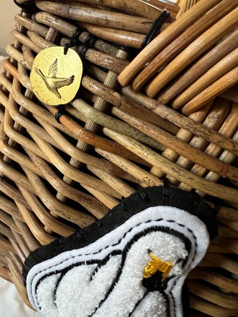 エバゴスebagosオカイモノカゴ・スワン付きバスケット　保存袋つき