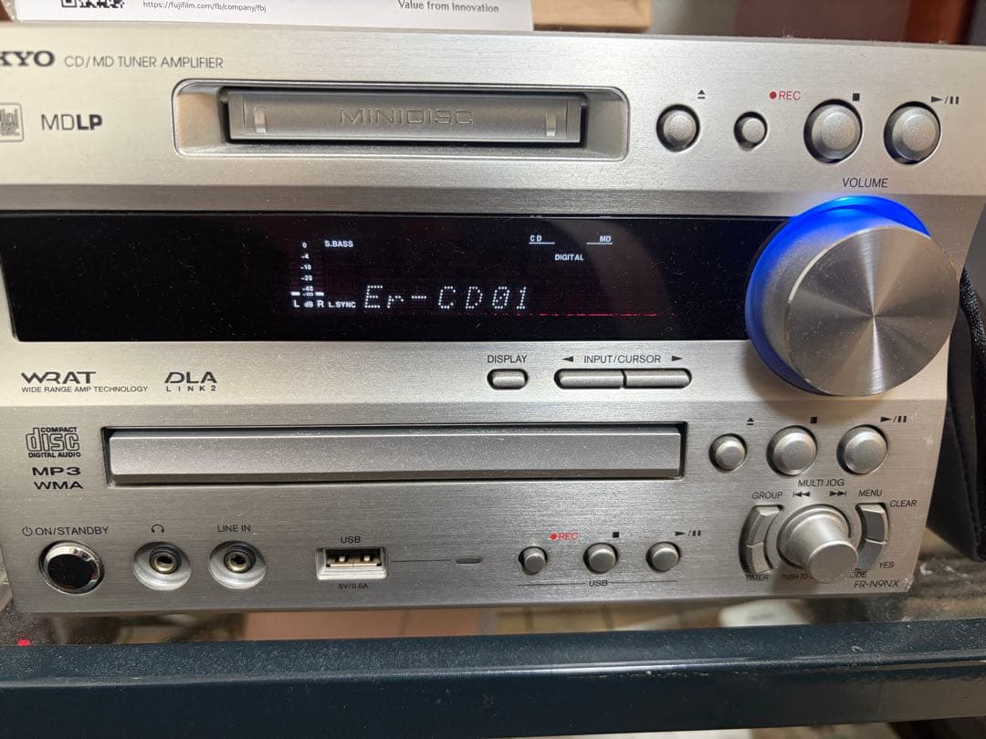 ジャンク品/ONKYO FR-N9NX ミニコンポ スピーカー/リモコン説明書付