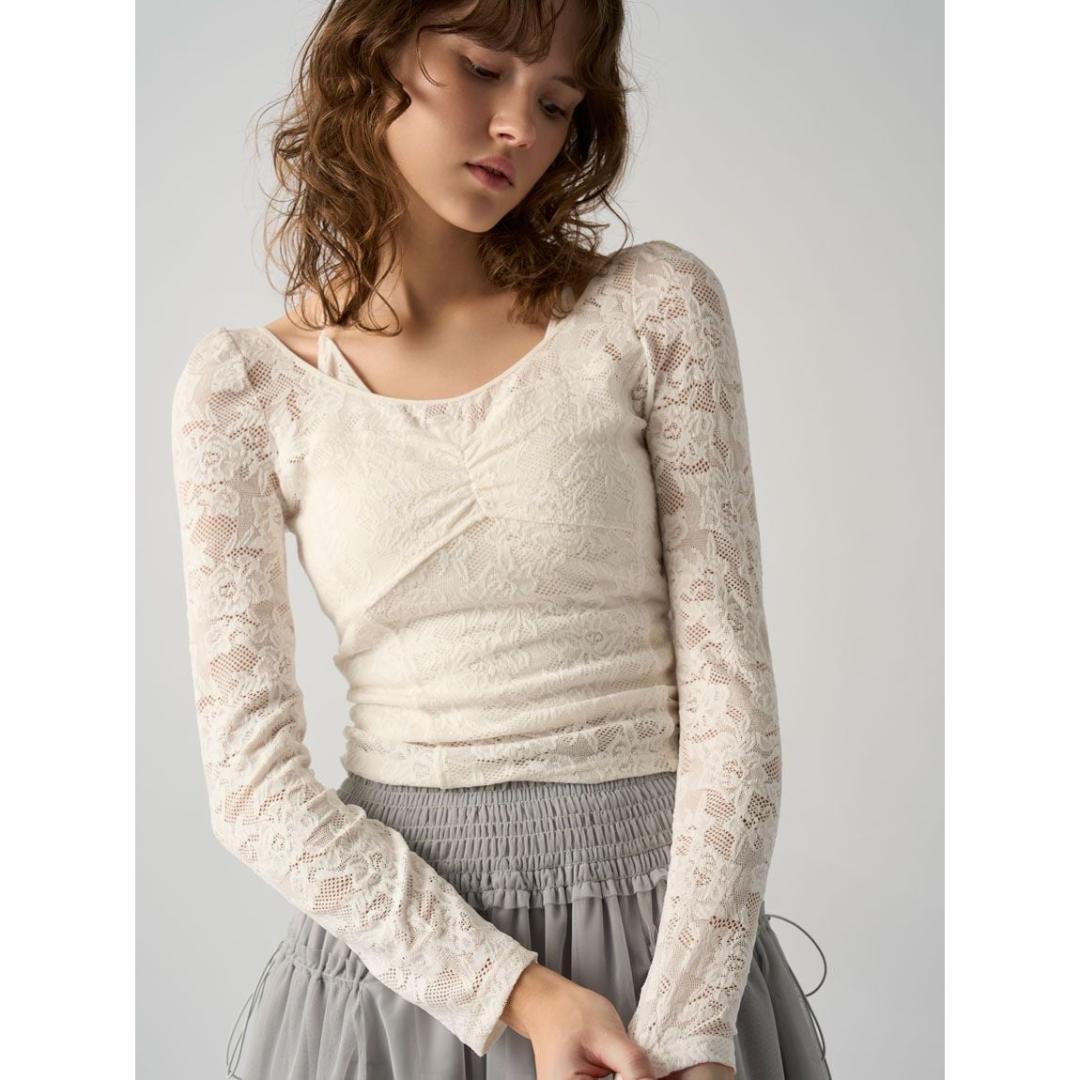 新品 SNIDEL【Chacott】レース柄編みプルオーバー 25SS 今季新作