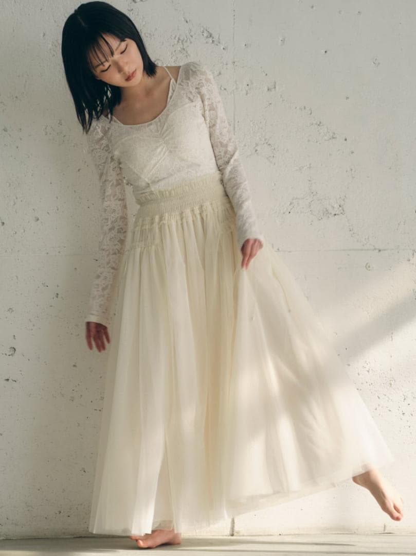 新品 SNIDEL【Chacott】レース柄編みプルオーバー 25SS 今季新作