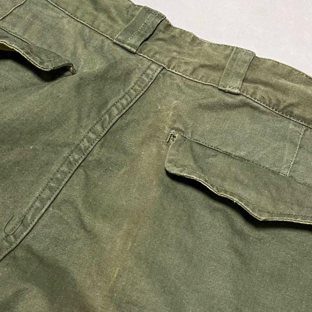 実物 M-47 後期 ヘリンボーン カーゴパンツ カーキ 23 フランス軍