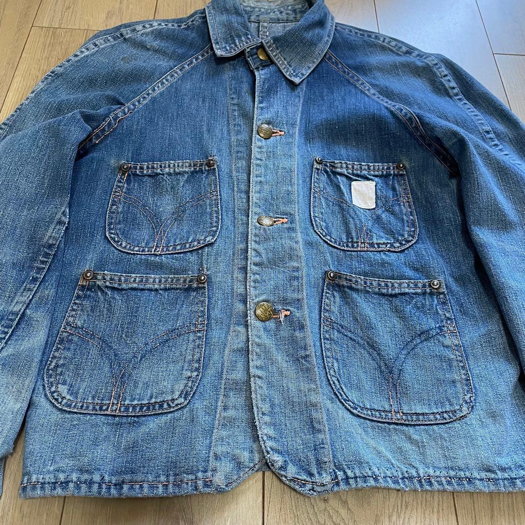 グ*ン様 40s Tuf-nut ショート丈カバーオール 襟付きエンジニアジャケ