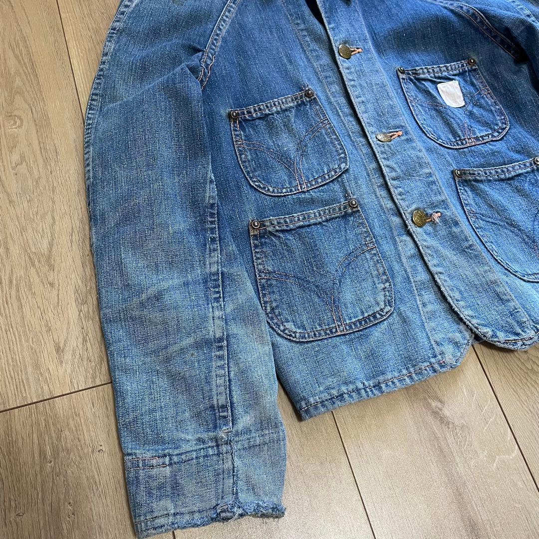 グ*ン様 40s Tuf-nut ショート丈カバーオール 襟付きエンジニアジャケ