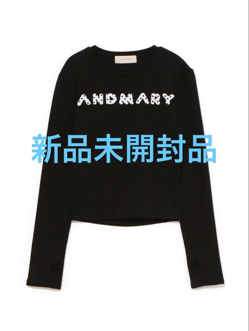 トップス andmary Mary logo pattern tops black