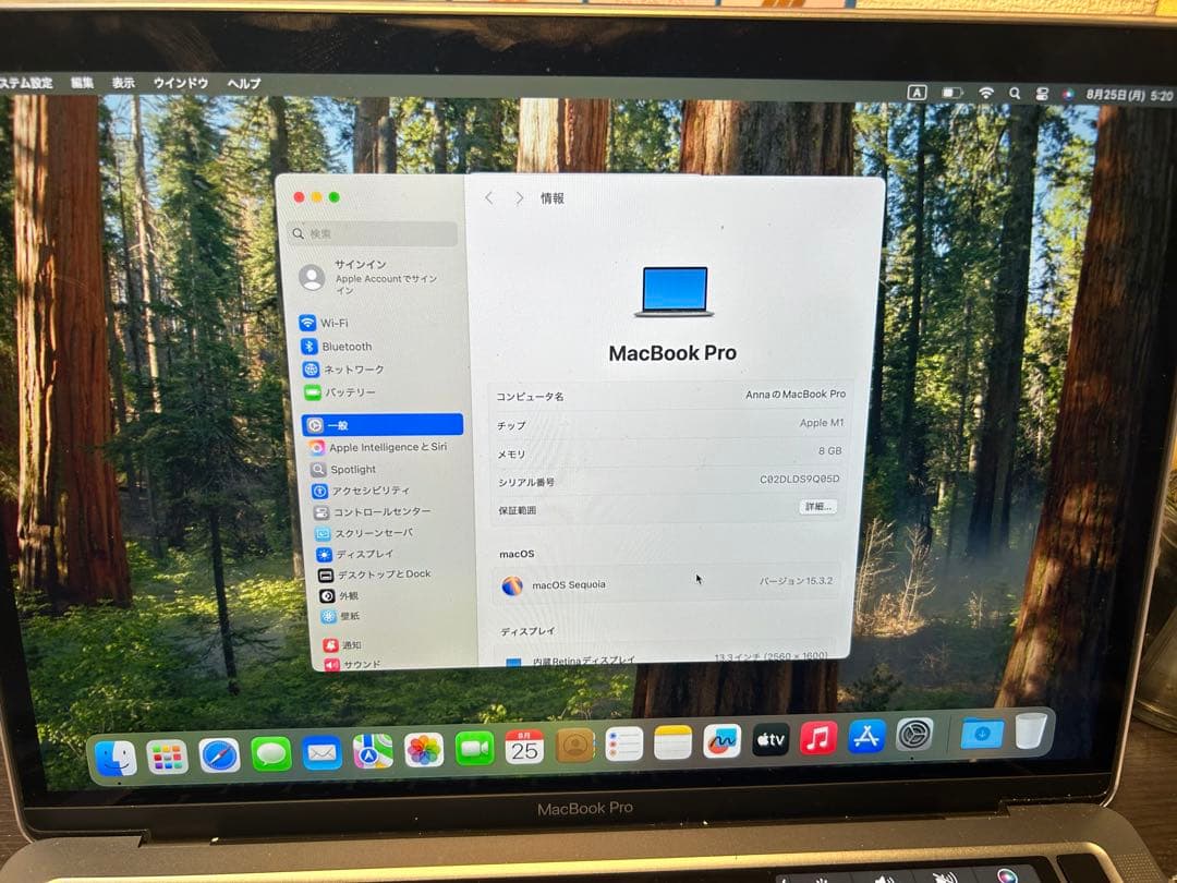 MacBook Pro 13インチ (2020)メモリ8GB256GB M1