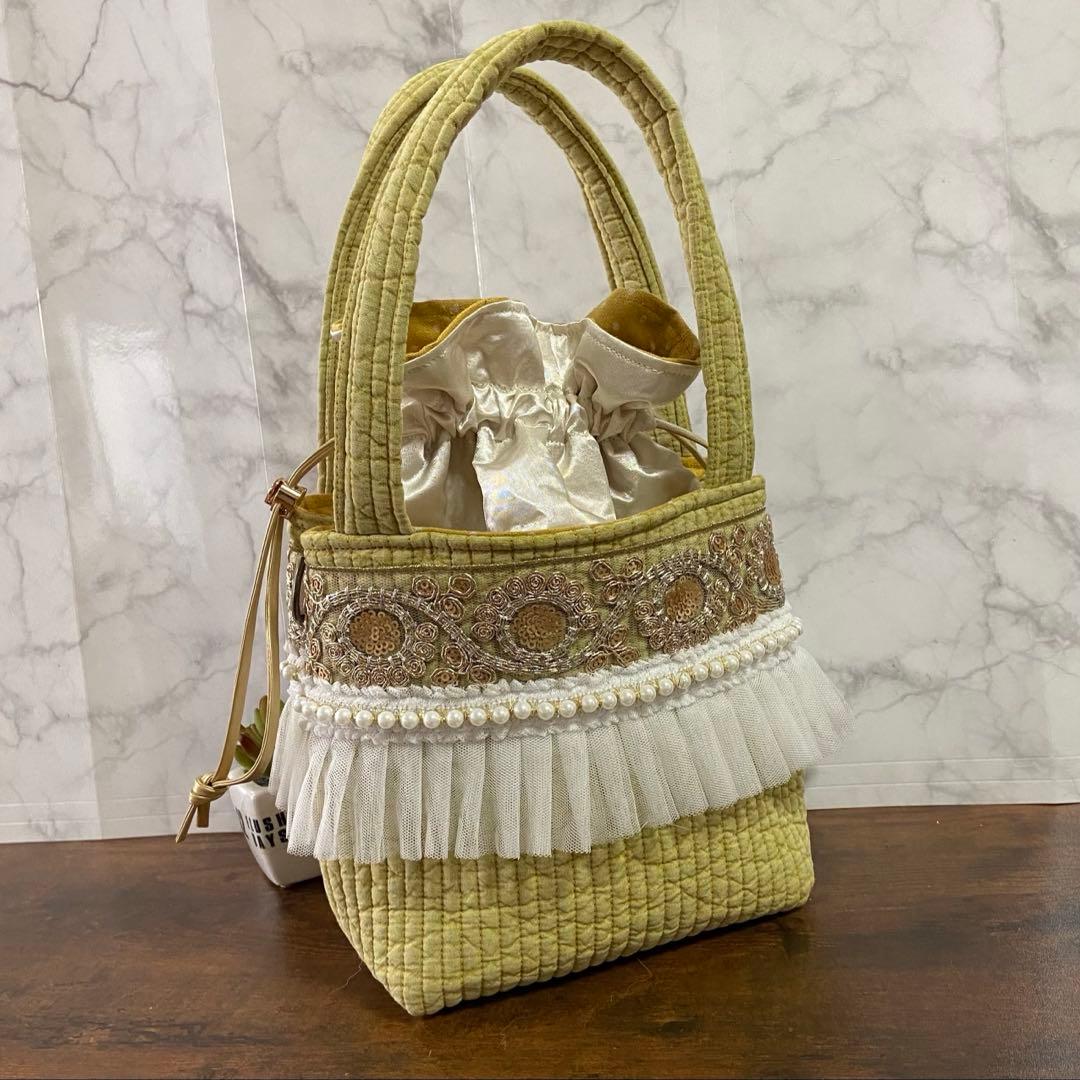 ☆*☆様 コヤンイサムチョン 【ヌビ 巾着バッグ】インド刺繍 トートバッグ ハン